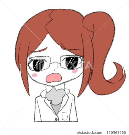 一個穿白大褂的女孩嘆了口氣 一個穿白大褂的女孩嘆了口氣 130563660