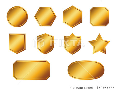 Gold simple emblem frame set 130563777