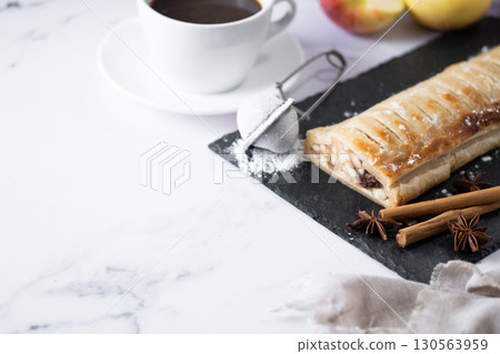 Homemade apple strudel 130563959