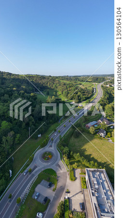 Sougne-Remouchamps, Aywaille, Liege, Wallonie, Belgium, August 10, 2025, Aerial View of a Beautiful 130564104