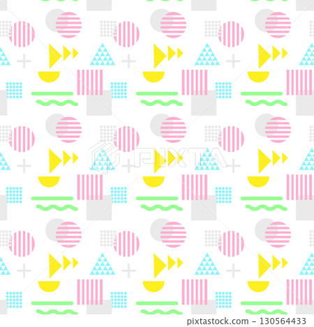 Vivid color Scandinavian style geometric seamless pattern background 130564433