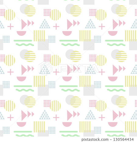 Pastel color Nordic style geometric seamless pattern background 130564434