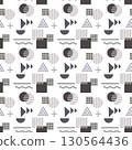 Monotone Scandinavian style geometric seamless pattern background 130564436