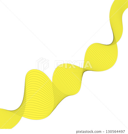 Vector wavy abstract geometric background, yellow ribbon. Vector wavy abstract geometric background, yellow ribbon. 130564497