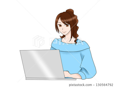 Woman using a laptop 130564792