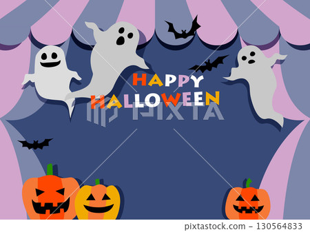 萬聖節桌布背景素材：鬼魂、南瓜、帳篷 130564833