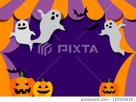 萬聖節桌布背景素材：鬼魂、南瓜、帳篷 130564834