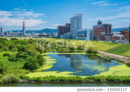Johoku Wando as seen from Sugawara Johoku Bridge, Osaka City 130565117