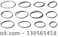collection of hand drawn circles for emphasis and highlights. Perfect for marking important notes, infographic elements, creative designs, and web or presentation highlights. 130565458
