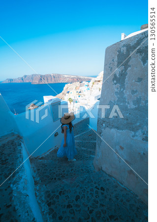 希臘聖托里尼島美麗的早晨 130565514