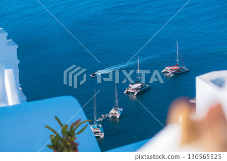 希臘聖托里尼島美麗的早晨 130565525