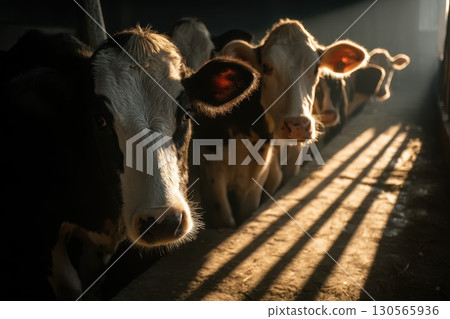 High-Tech Dairy Operation with Cows Monitored for Optimal Care and Enhanced Production Efficiency High-Tech Dairy Operation with Cows Monitored for Optimal Care and Enhanced Production Efficiency 130565936