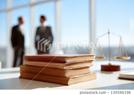 Professional Legal Consultation with Books and Scales in Office Professional Legal Consultation with Books and Scales in Office 130566196