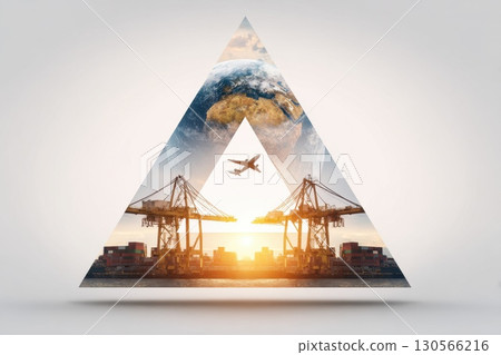 Bold Triangular Pattern with Layered Transparent Elements in Design 130566216