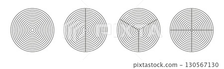 Wheel of life template set. Coaching tool for visualizing all areas of life. Circle diagram of life style balance. Polar grid with segments, concentric circles. Blank of polar graph paper. Vector icon Wheel of life template set. Coaching tool for visualizing all areas of life. Circle diagram of life style balance. Polar grid with segments, concentric circles. Blank of polar graph paper. Vector icon 130567130
