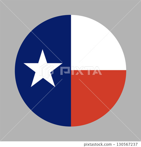 Texas round flag. Circular symbol. Button, banner, icon. National sign. Texas round flag. Circular symbol. Button, banner, icon. National sign. 130567237