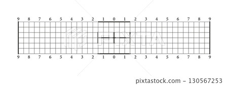 Eyebrows measurement. Template, stencil, sticker for microblading brows. Symmetric ruler.  130567253
