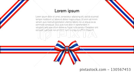 3d stripe ribbon bow with Thailand national flag colors on white background vector illustration 130567453