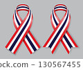3d stripe ribbon bow with Thailand national flag colors vector illustration 130567455