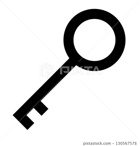 簡單的密鑰材料黑色向量 130567578