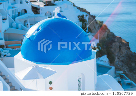 聖托里尼藍色圓頂 130567729