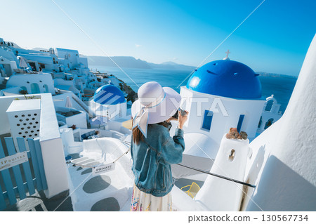 聖托里尼藍色圓頂 130567734