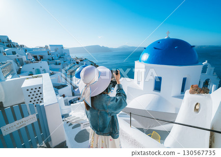 聖托里尼藍色圓頂 130567735