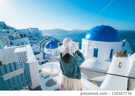 聖托里尼藍色圓頂 130567736