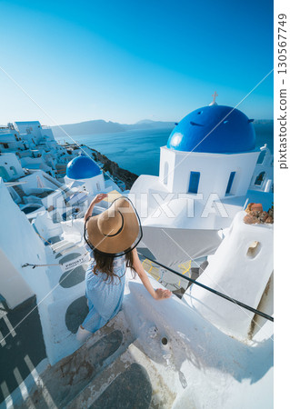 Santorini Blue Dome 130567749