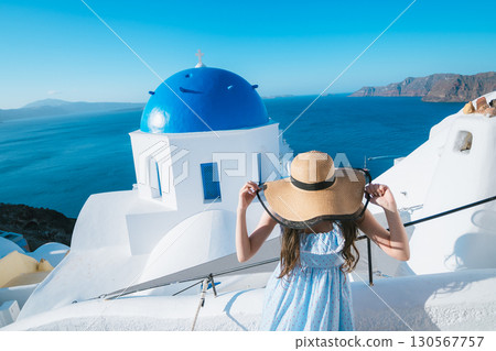 聖托里尼藍色圓頂 130567757
