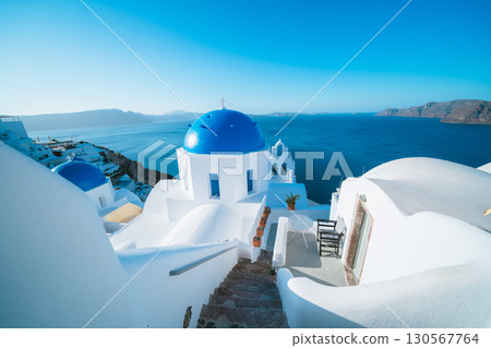 Santorini Blue Dome 130567764