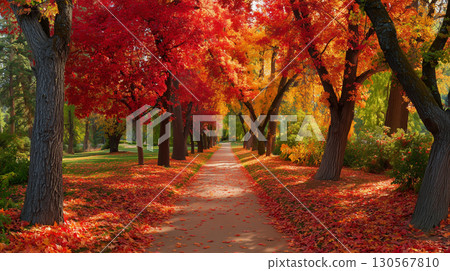 Autumn leaves tunnel 130567810