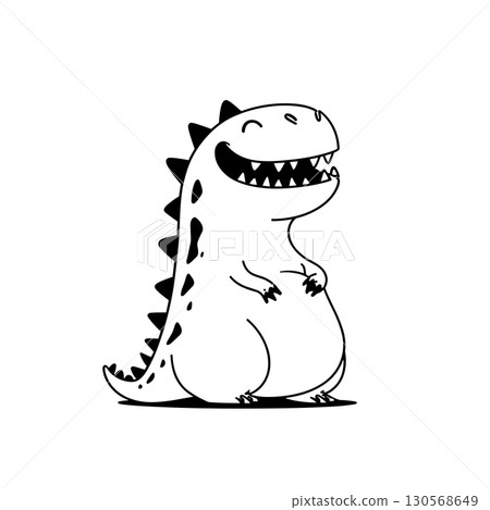 Giganotosaurus. Giganotosaurus simple black and white line art vector logo Giganotosaurus. Giganotosaurus simple black and white line art vector logo 130568649