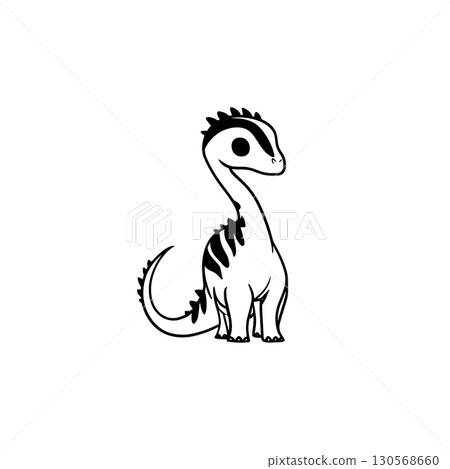 Maiasaura. Maiasaura simple black and white line art vector logo Maiasaura. Maiasaura simple black and white line art vector logo 130568660