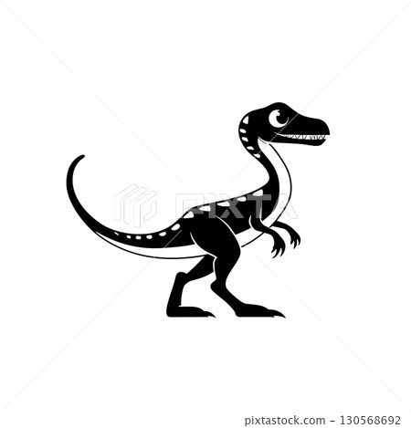 Velociraptor. Velociraptor simple black and white line art vector logo Velociraptor. Velociraptor simple black and white line art vector logo 130568692