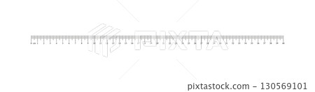 Measuring chart with 40 centimeters. Ruler scale with numbers. Length measurement math, distance, height, sewing tool. Eps icon.  130569101