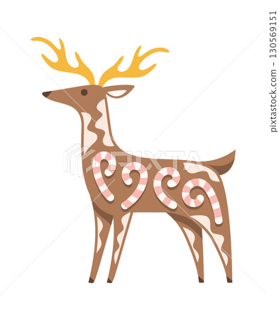 Merry Christmas reindeer gingerbread cookie 130569151