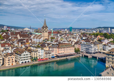 Aerial cityscape of Zurich, Switzerland 130569360