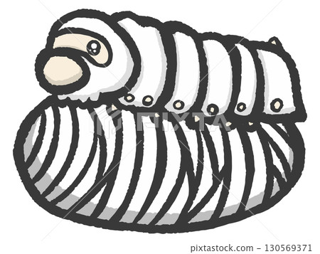 繭和蠶幼蟲的簡單塗鴉插圖 繭和蠶幼蟲的簡單塗鴉插圖 130569371