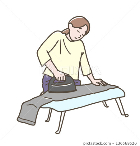 熨燙衣服的女人的插圖 熨燙衣服的女人的插圖 130569520
