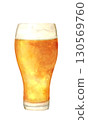 一杯啤酒的水彩插圖 130569760