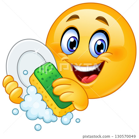 Dishwashing Emoticon Dishwashing Emoticon 130570049