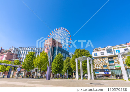 Yokohama cityscape, Japan, September 8. View of Center-Kita Station, Tsuzuki Hankyu Ferris wheel, and more. Yokohama cityscape, Japan, September 8. View of Center-Kita Station, Tsuzuki Hankyu Ferris wheel, and more. 130570288