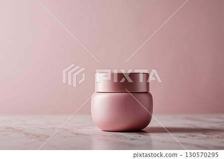 Minimalist skincare product on marble surface 130570295
