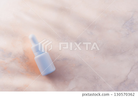 Minimalist skincare product on marble surface 130570362