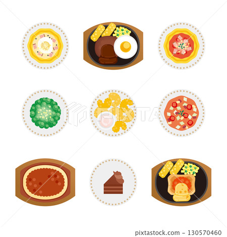 家庭餐廳菜單插圖集 家庭餐廳菜單插圖集 130570460