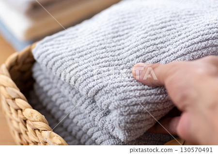New grey face towel 130570491