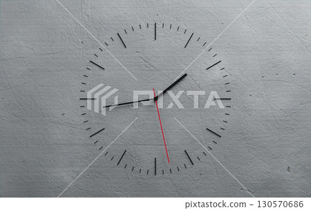 Modern 3D Clock Design on Concrete Wall Background, Time Concept Background 130570686