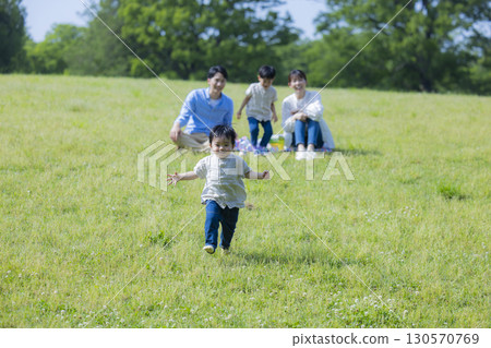 Family having a picnic 130570769