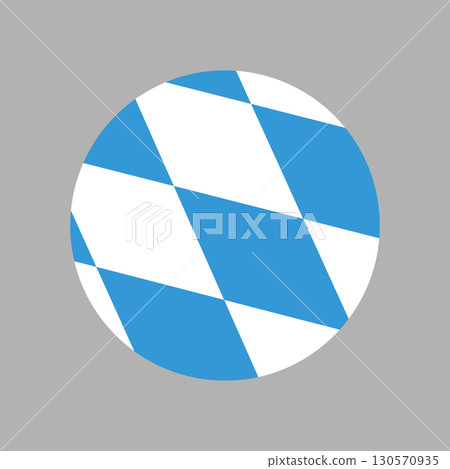 Bavaria round flag. Circle flag of the Free german State of Bavaria. Bavaria round flag. Circle flag of the Free german State of Bavaria. 130570935